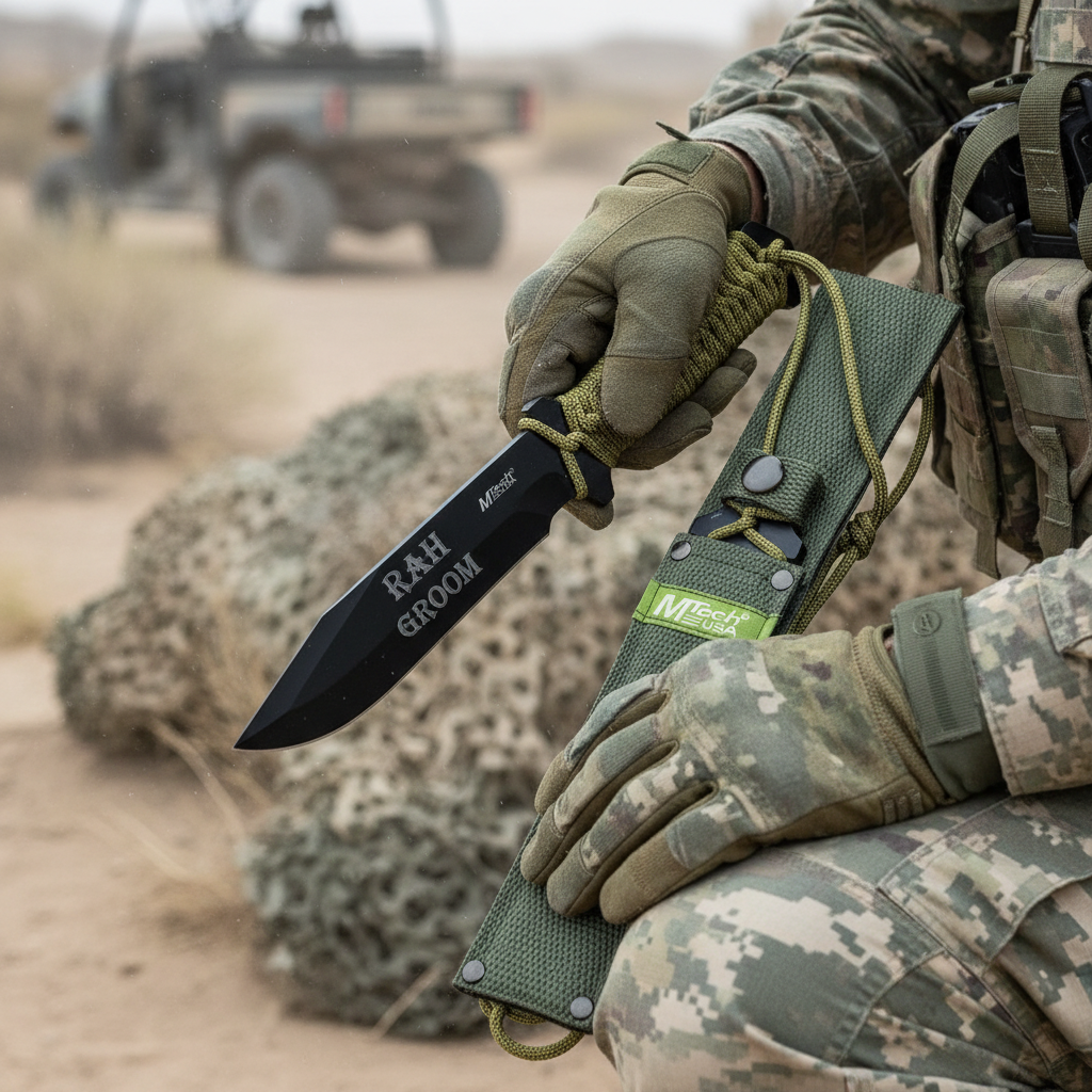 Engraved Paracord Knife