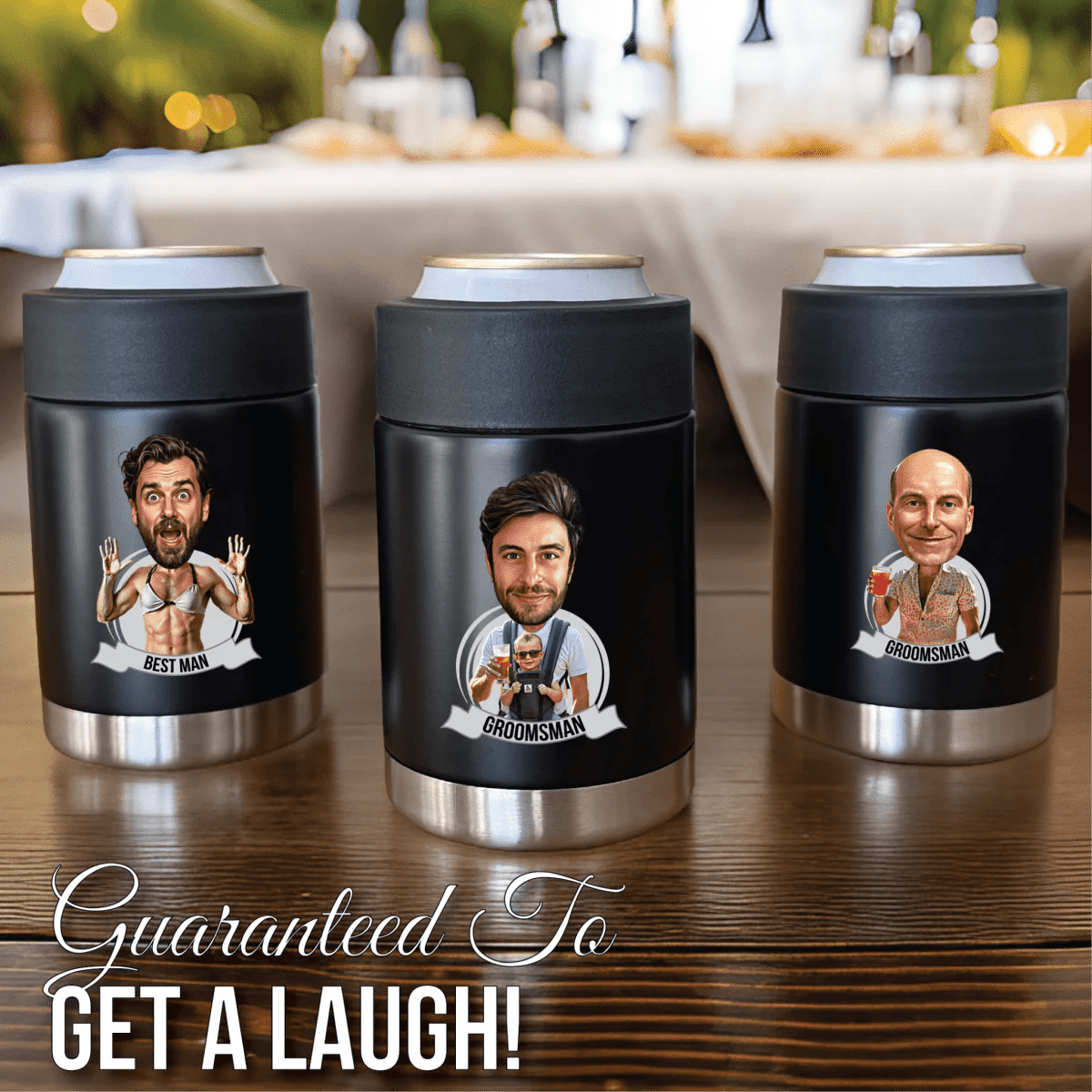 Unique Personalized Thermal Caricature Koozie Customized Gifts for Men by Groovy Guy