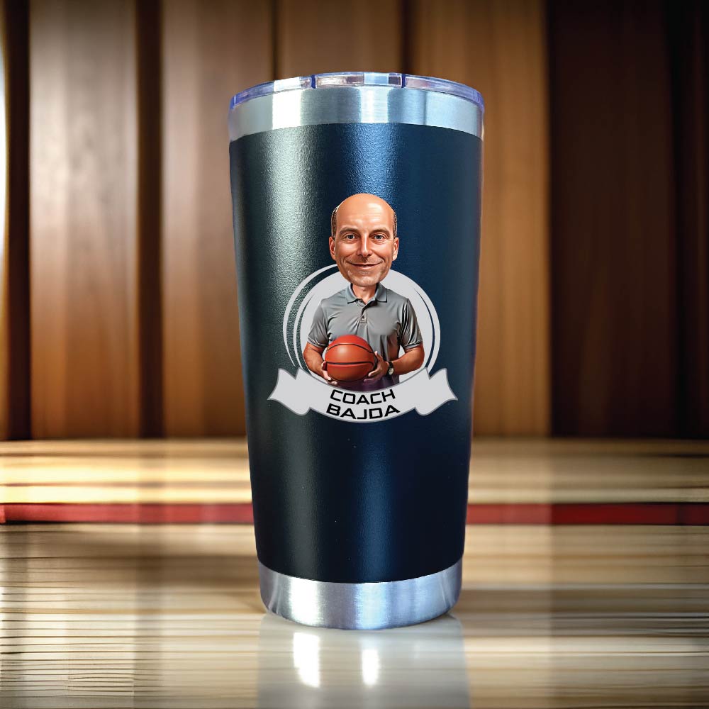 Unique Personalized Basketball Coach’s Game Day Tumbler Customized Gifts for Men by Groovy Guy
