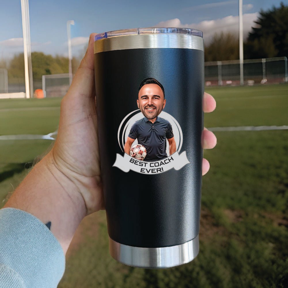 Unique Personalized Soccer Coach’s Game Day Tumbler Customized Gifts for Men by Groovy Guy