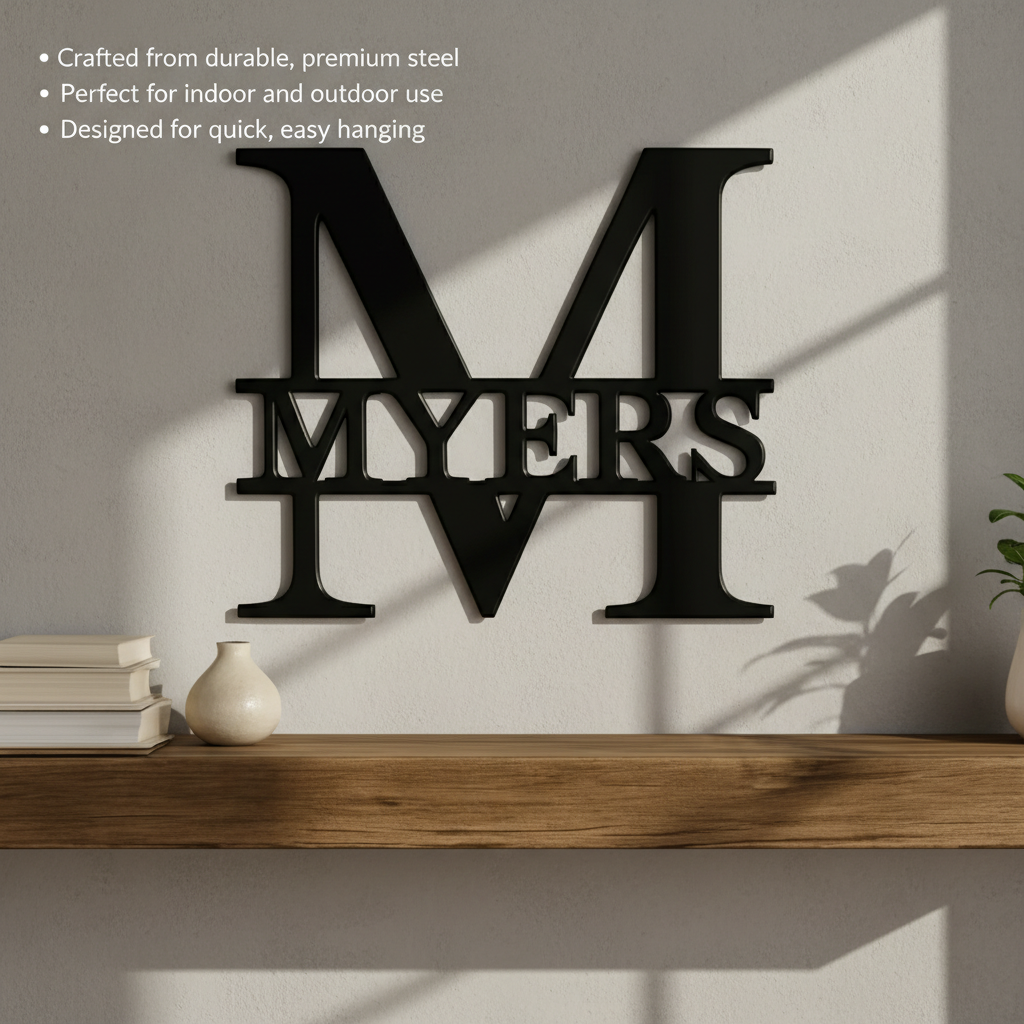 Heritage Monogram Metal Sign