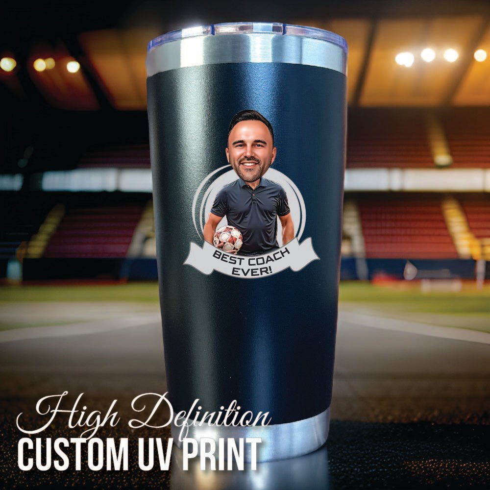 Unique Personalized Soccer Coach’s Game Day Tumbler Customized Gifts for Men by Groovy Guy