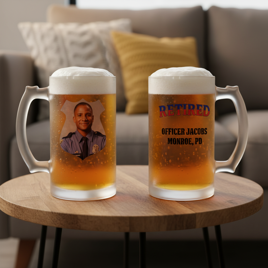 Police Retirement Beer Mug