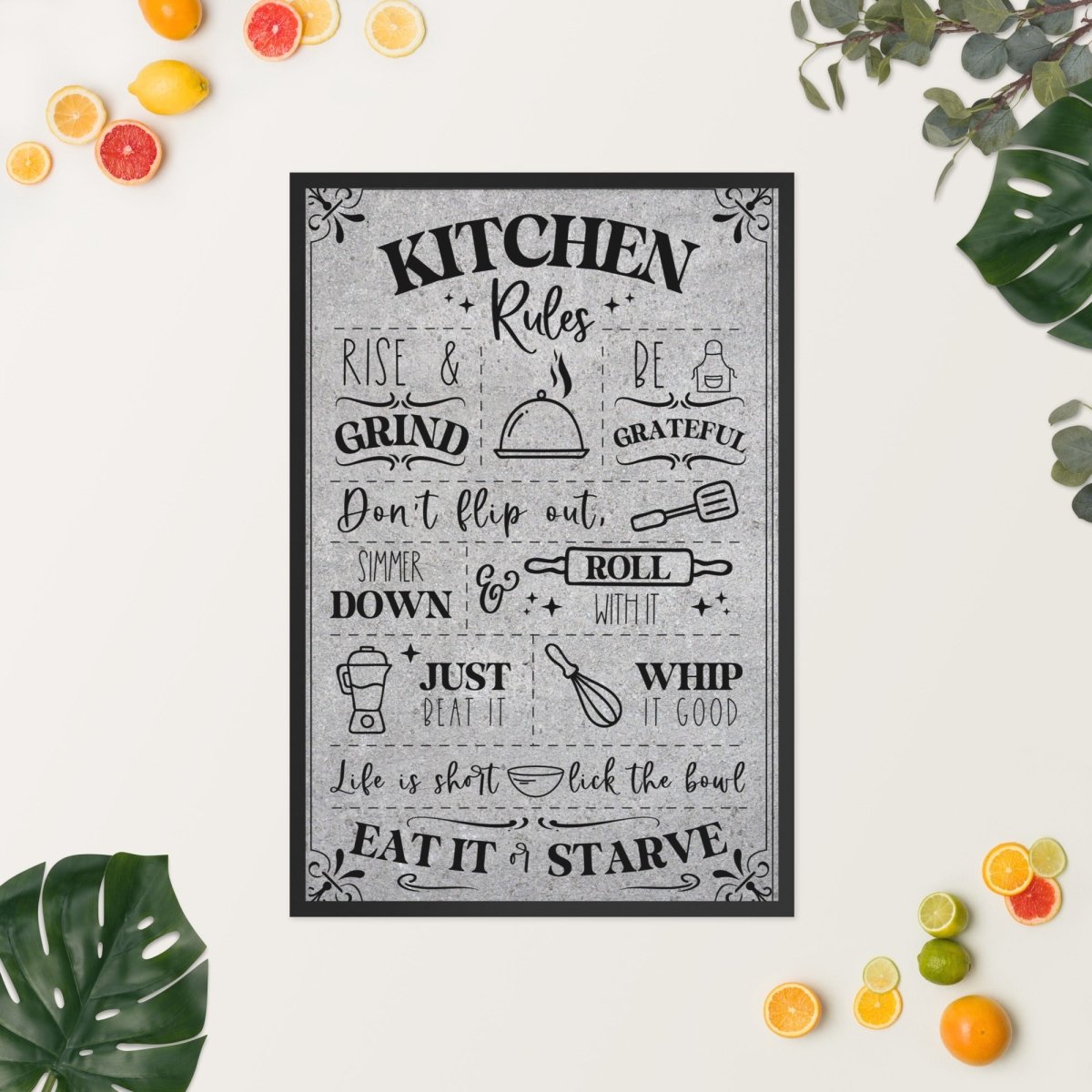 Unique Personalized Our Kitchen Rules Wall Art Customized Pub Signs Gifts for Men by Groovy Guy