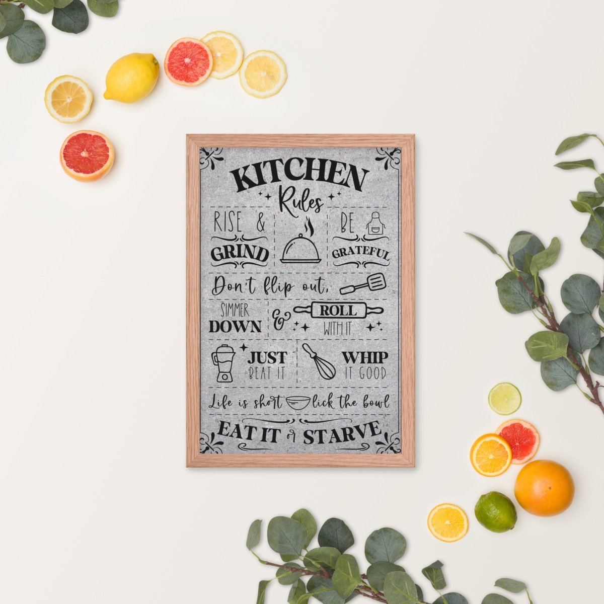 Unique Personalized Our Kitchen Rules Wall Art Customized Pub Signs Gifts for Men by Groovy Guy
