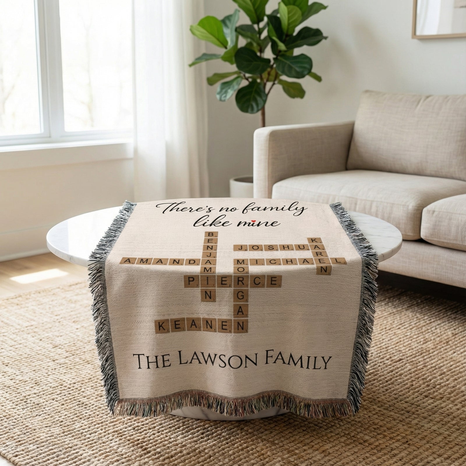 Family Crossword Puzzle Blanket