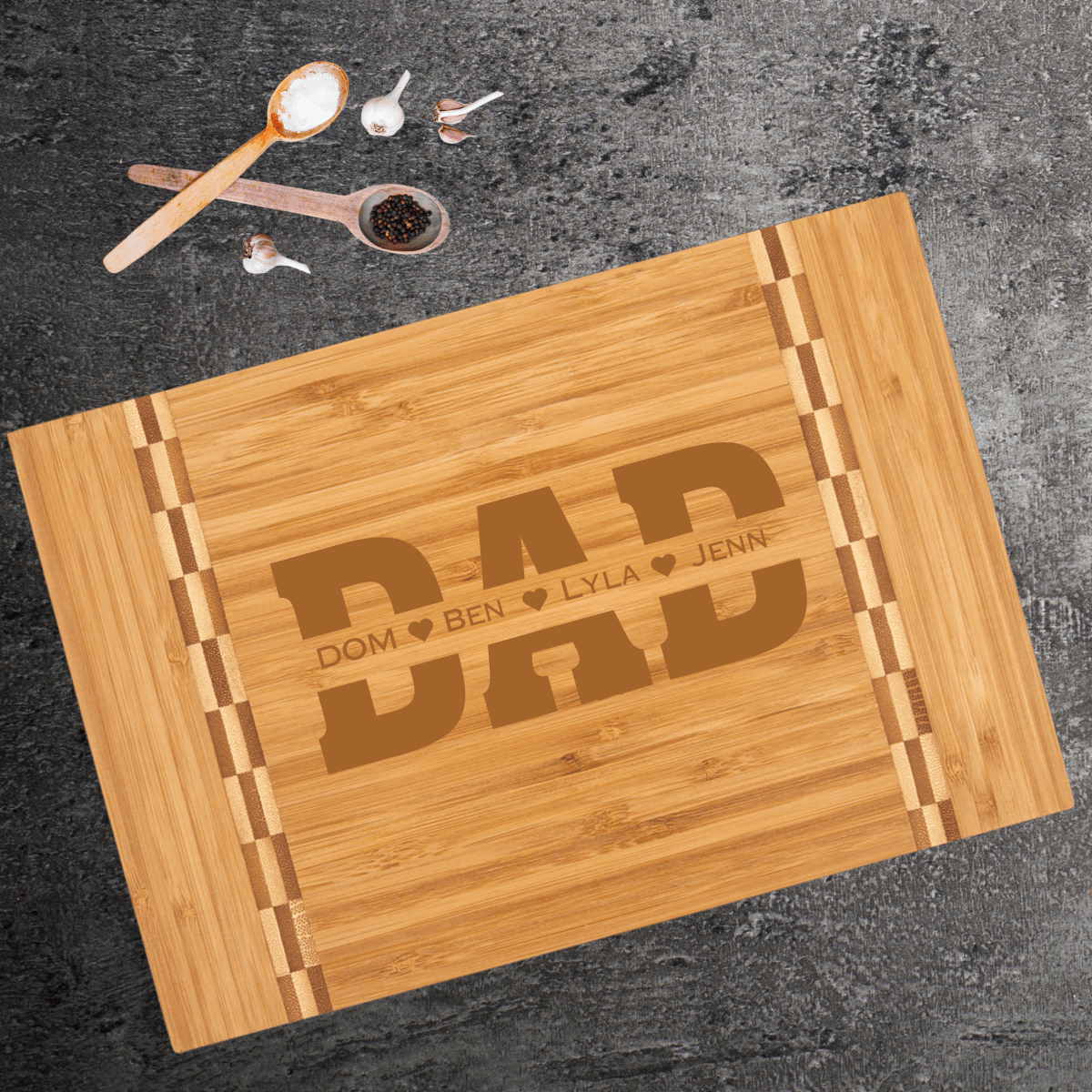 Unique Personalized Father's Day Bamboo Cutting Board Customized Cutting Board Gifts for Men by Groovy Guy