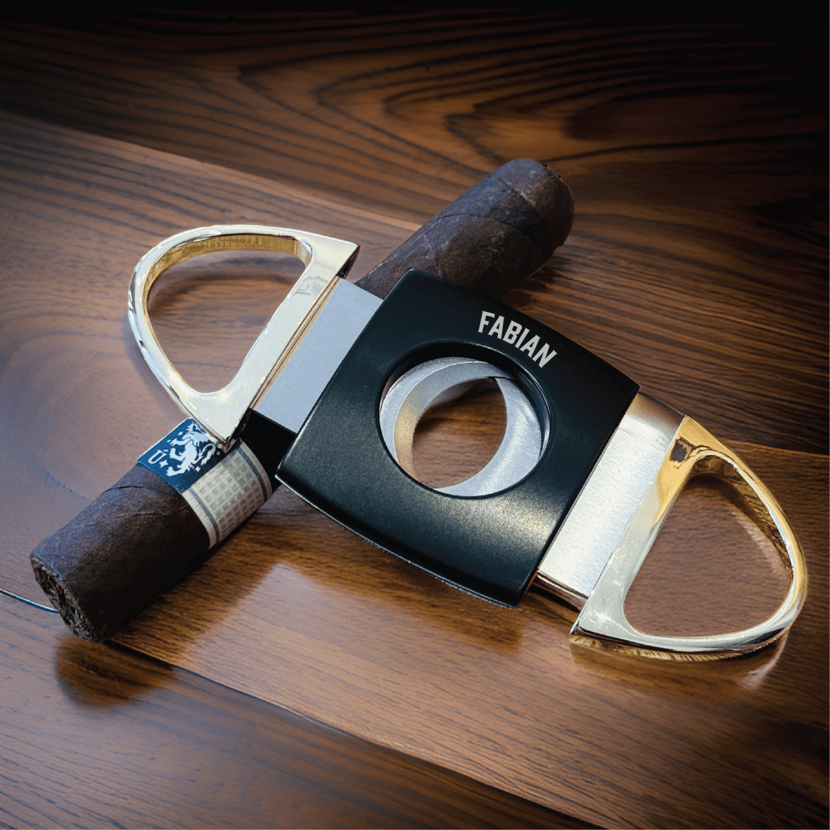 Unique Personalized The Golden Edge Customized Cigar Cutter Gifts for Men by Groovy Guy
