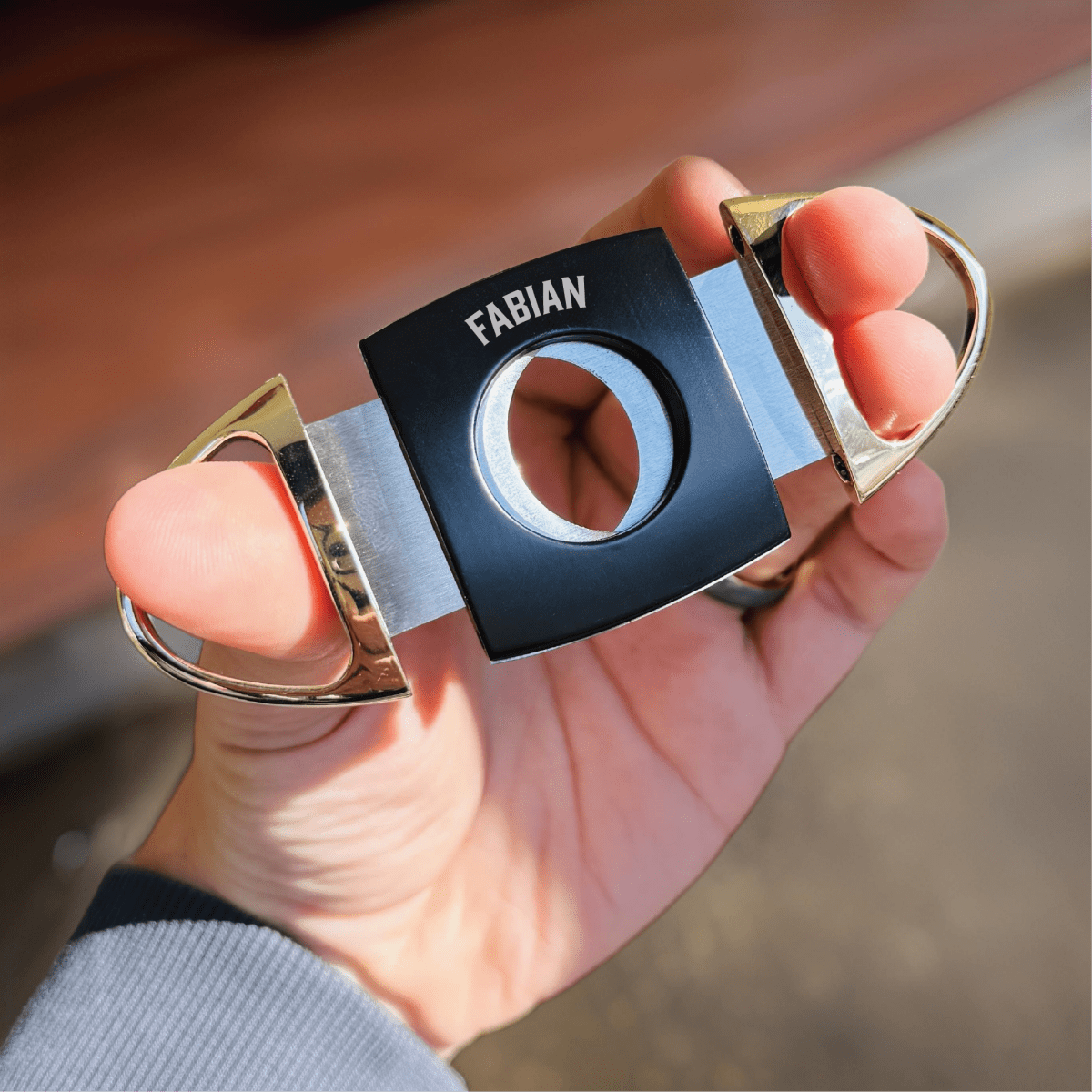 Unique Personalized The Golden Edge Customized Cigar Cutter Gifts for Men by Groovy Guy