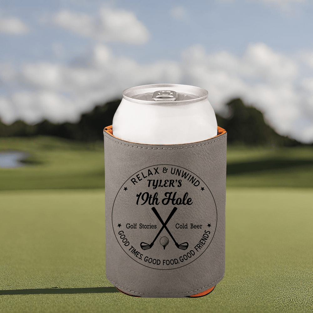 Unique Personalized 19th Hole Golf Koozie Customized Golf Gifts for Men by Groovy Guy