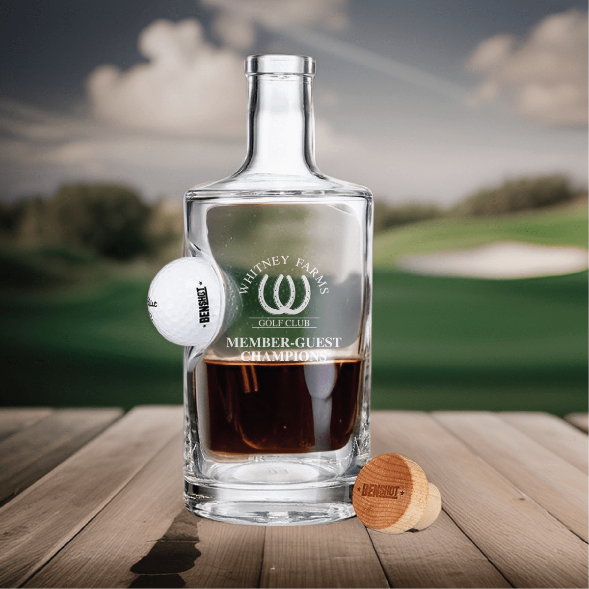 Unique Personalized Custom Logo Golf Ball Decanter Customized Golf Outing Gifts for Men by Groovy Guy
