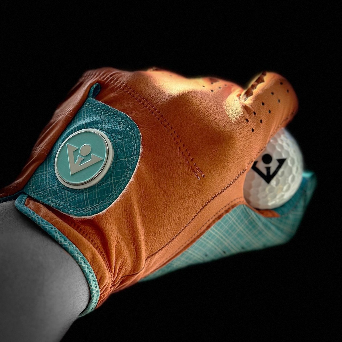 Unique Personalized Harlem Heritage | Men's Orange Golf Glove Customized Men Sized Golf Gloves Gifts for Men by Groovy Guy