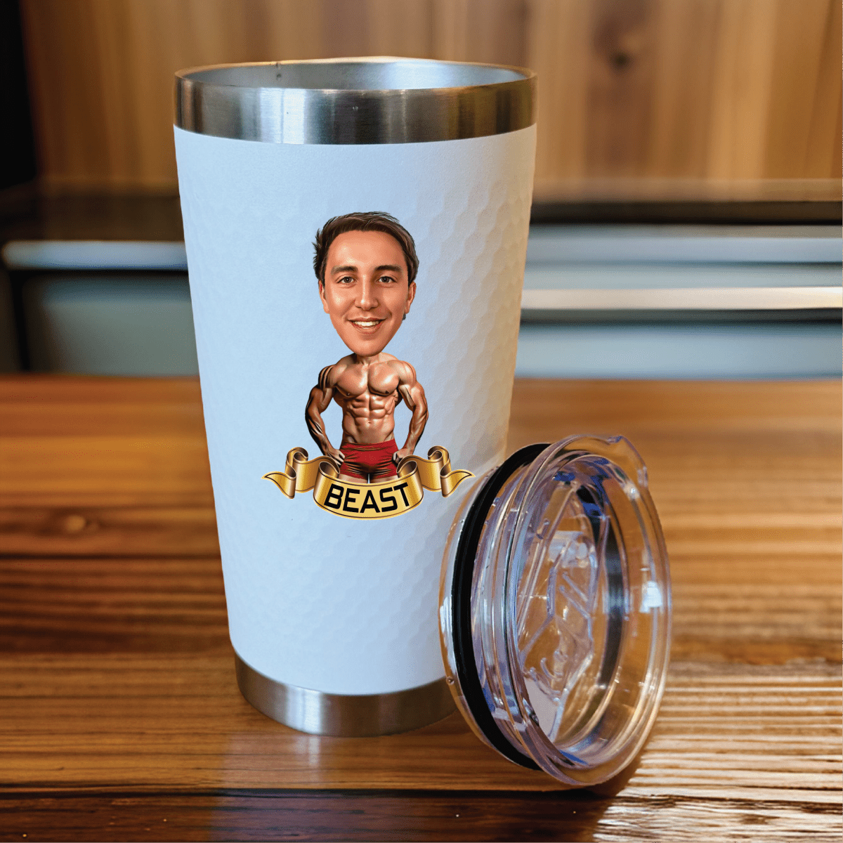 Unique Personalized Hunk On A Cup Customized Gifts for Men by Groovy Guy