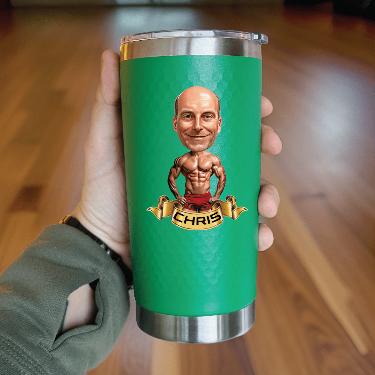 Unique Personalized Hunk On A Cup Customized Gifts for Men by Groovy Guy