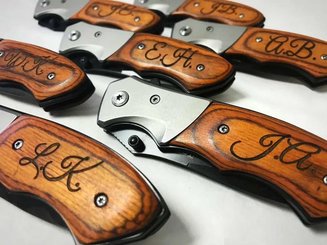 Unique Personalized Wolf Pack Stabber Customized Knife Gifts for Men by Groovy Guy