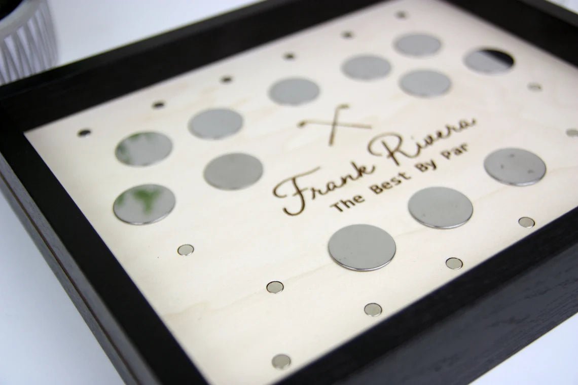 Unique Personalized Golf Marker Display Frame Customized Golf Gifts for Men by Groovy Guy