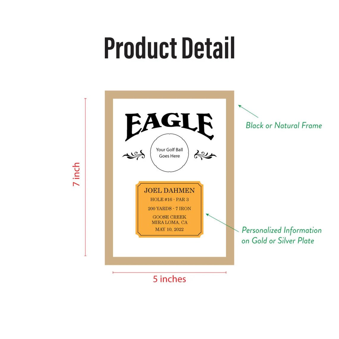 Unique Personalized Hole in One Golf Ball Holder Frame Customized Golf Gifts for Men by Groovy Guy