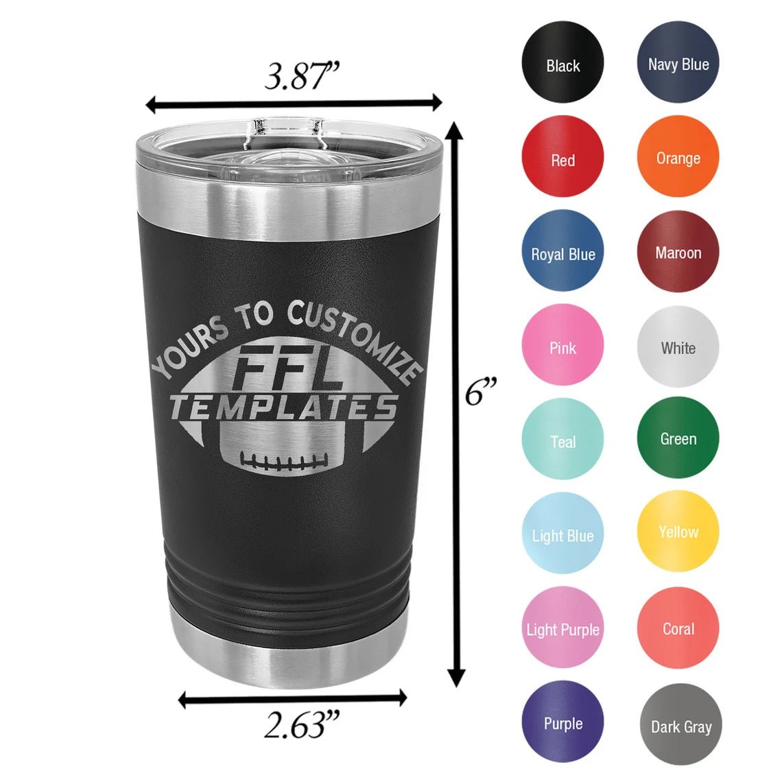Unique Personalized Fantasy Football Travel Tumbler Customized Tumbler Gifts for Men by Groovy Guy