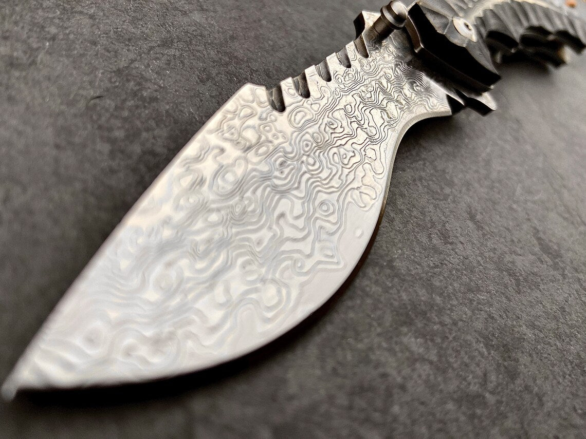 Unique Personalized Damascus EDC Razor Customized Knives Gifts for Men by Groovy Guy