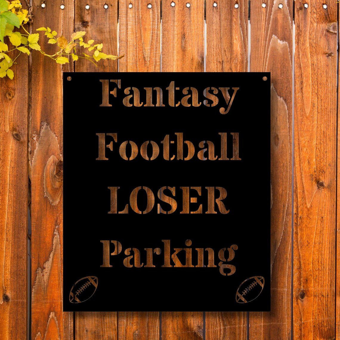 Unique Personalized Fantasy Football Loser Sign Customized Pub Signs Gifts for Men by Groovy Guy