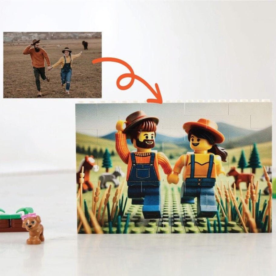Unique Personalized Mini - Figure Brick Photo Puzzle Customized Gifts for Men by Groovy Guy