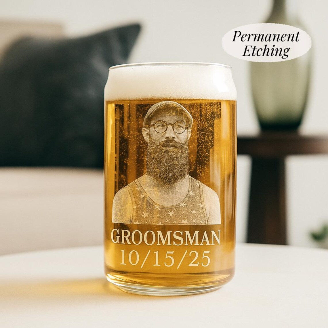 Candid Can Personalized Beer Glass