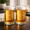 Personalized Est. Mom or Dad Engraved Glass — Whiskey, Wine, Pint, Mug, or Beer Can