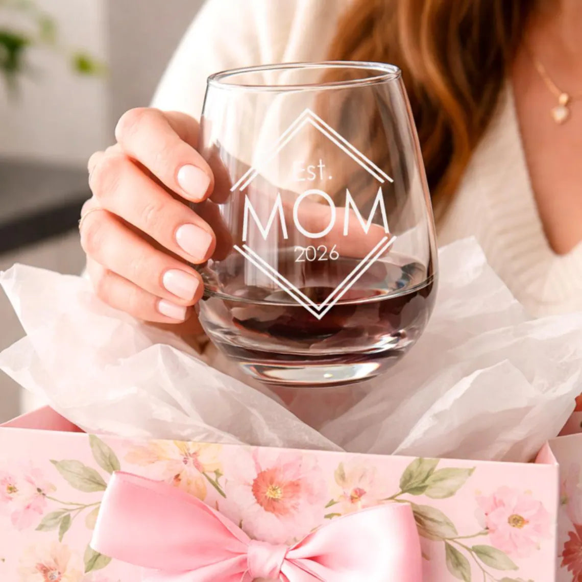 Personalized Est. Mom or Dad Engraved Glass — Whiskey, Wine, Pint, Mug, or Beer Can