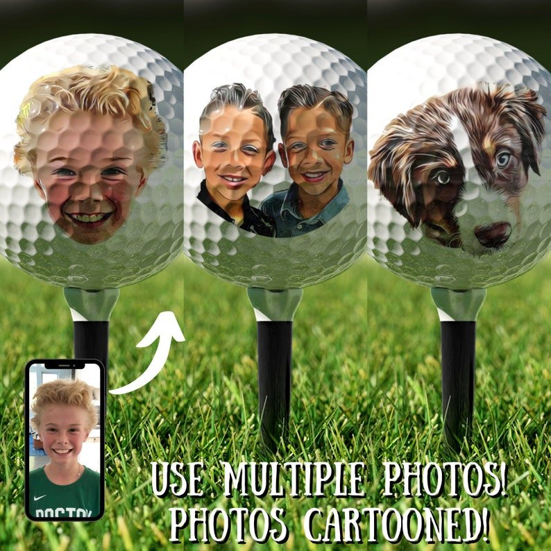 Unique Personalized Mugged Up Golf Balls Customized Golf Gifts for Men by Groovy Guy
