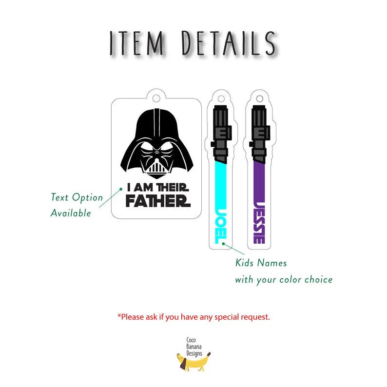 Unique Personalized I'm Their Father Keyring - Star Wars Customized Keychains Gifts for Men by Groovy Guy