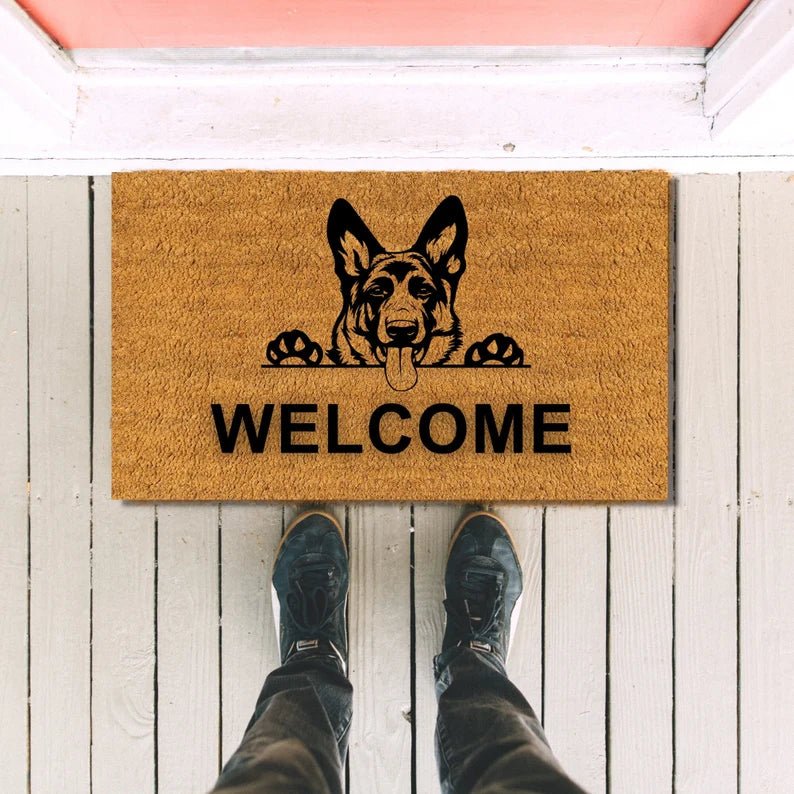 Unique Personalized Custom Dog Door Mat Customized housewarming gift Gifts for Men by Groovy Guy
