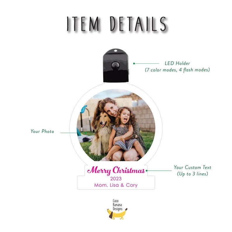 Unique Personalized Light Up Christmas Ornament Customized Holiday Ornaments Gifts for Men by Groovy Guy