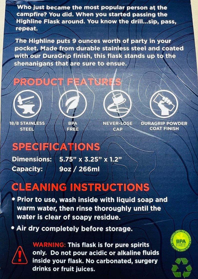 Unique Personalized Personalized High Line Flasks Customized Flasks Gifts for Men by Groovy Guy