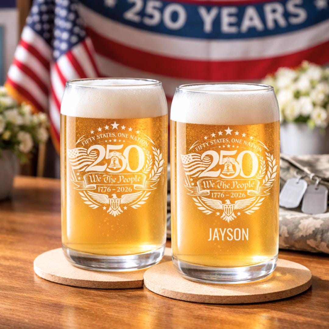 Engraved patriotic glass detail