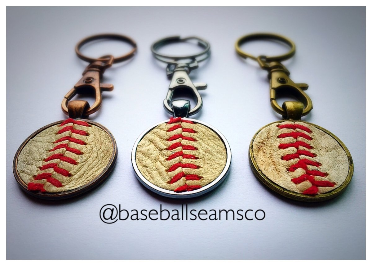 Unique Personalized Leather Stitch Baseball Keychain Customized Accessories Gifts for Men by Groovy Guy