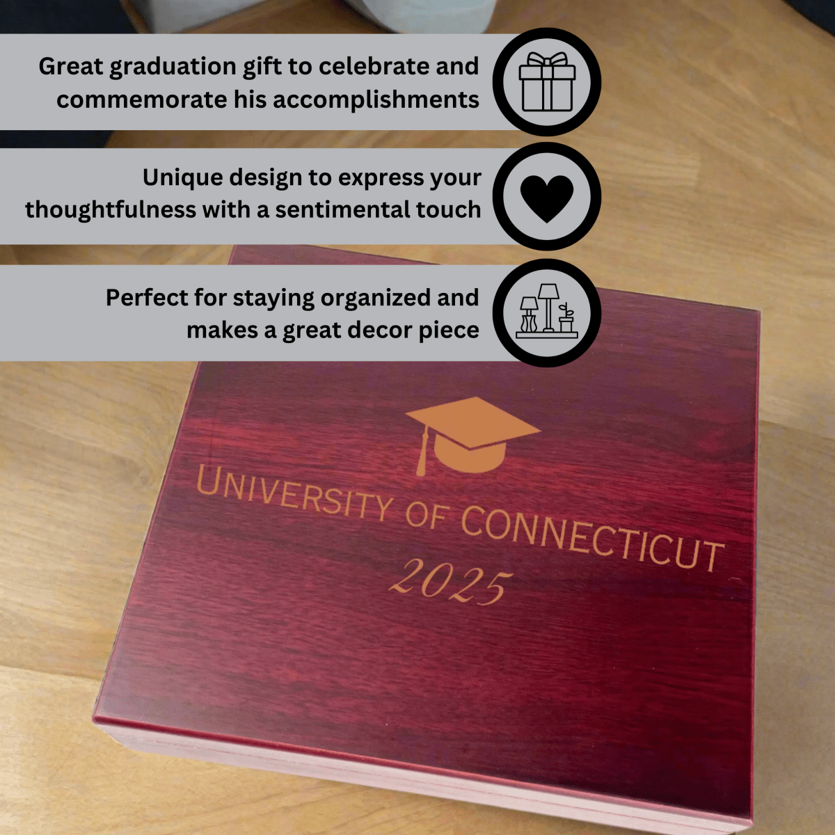 Unique Personalized Graduate's Memory Keepsake Box Customized graduation gifts for him Gifts for Men by Groovy Guy