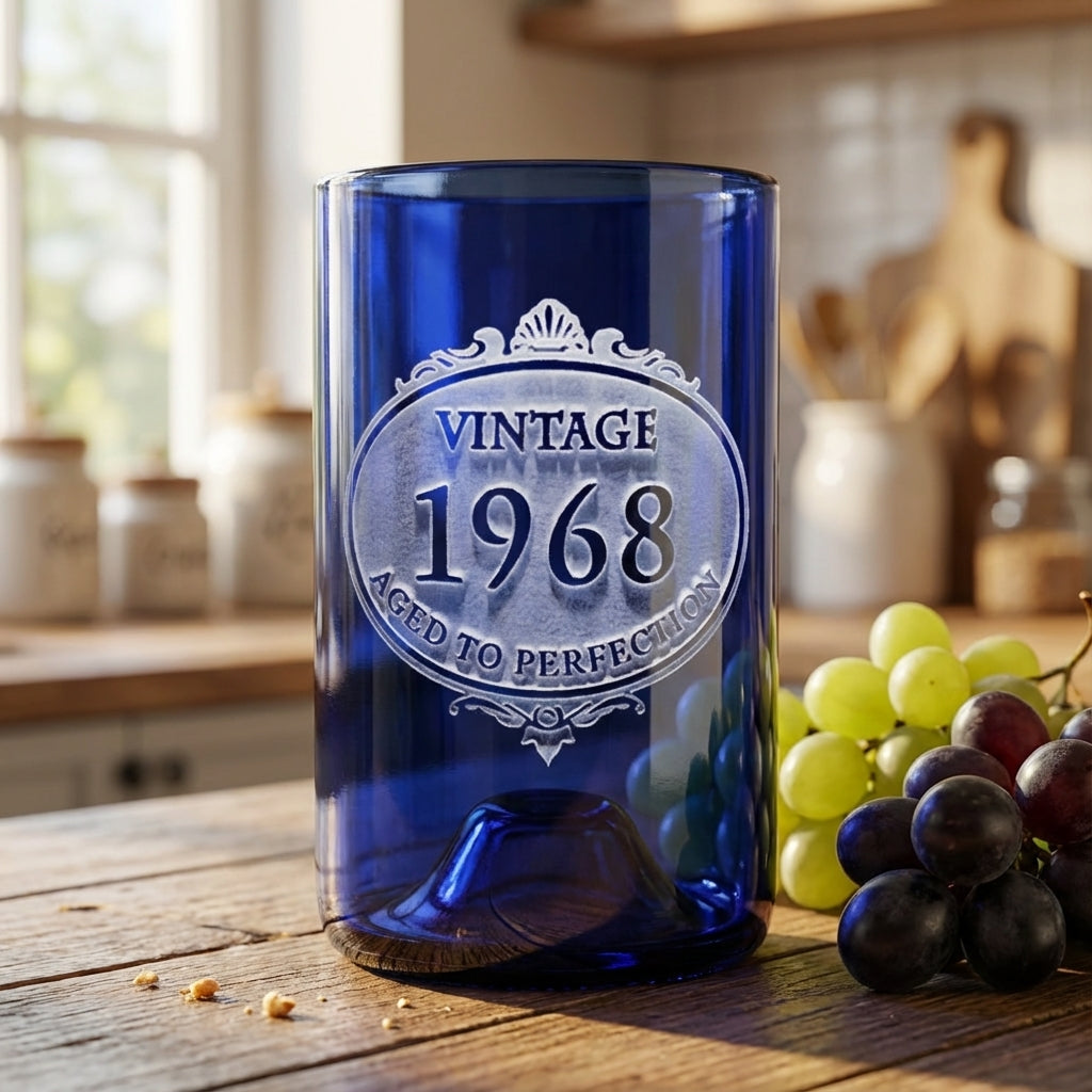 Vintage Year Birthday Wine Bottle Glass