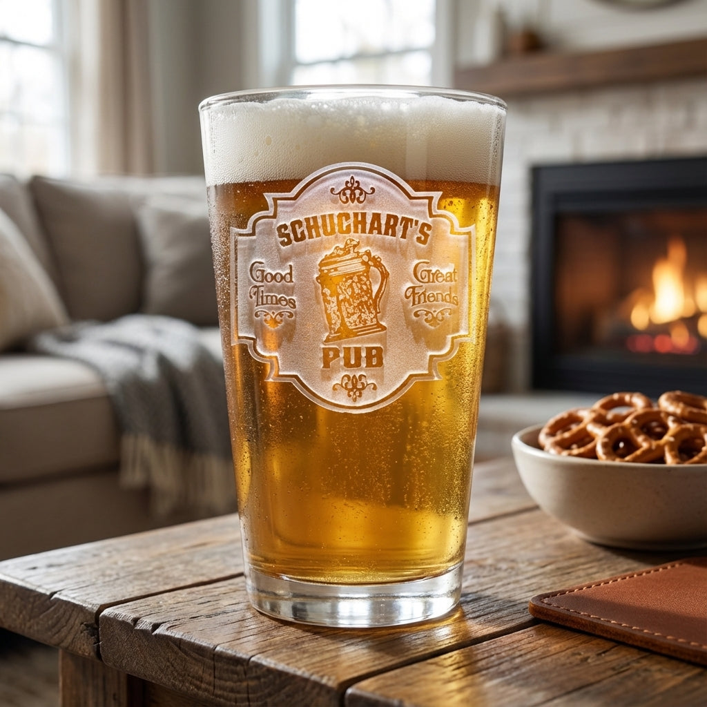 Personalized Bar Pub Sign Pint Glass Mug