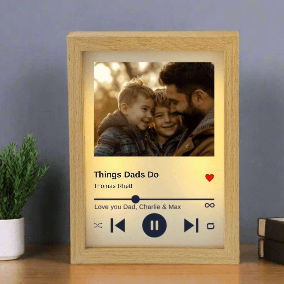 Unique Personalized Dad's Heartfelt Song Frame Customized Picture Frame Gifts for Men by Groovy Guy