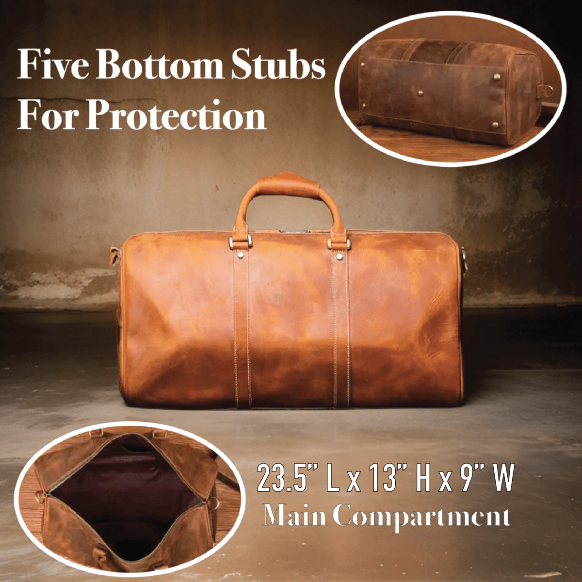 Unique Personalized Luxe Leather Duffel Bag Customized Duffle Bag Gifts for Men by Groovy Guy