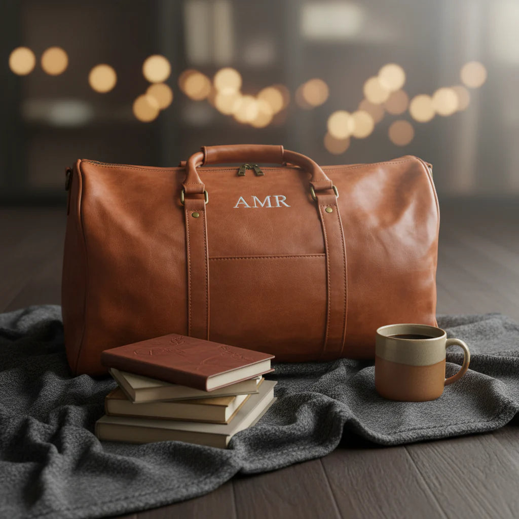Personalized Vegan Leather Duffle Bag
