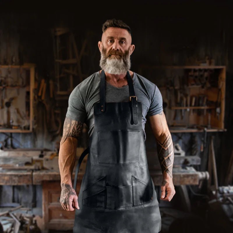 Unique Personalized Artisan Leather Work Apron Customized Apron Gifts for Men by Groovy Guy