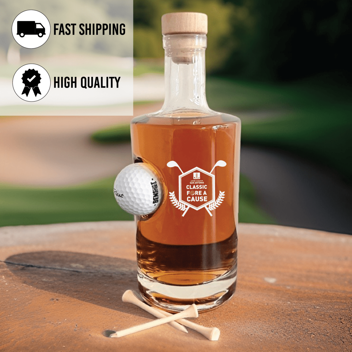 Unique Personalized Custom Logo Golf Ball Decanter Customized Golf Outing Gifts for Men by Groovy Guy