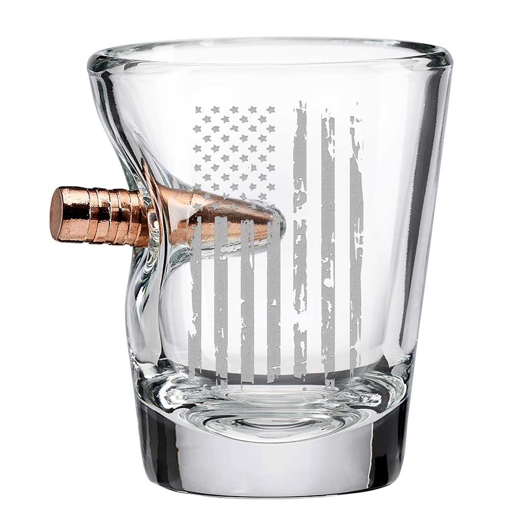 Unique Personalized Stars, Stripes & Shots Customized Handmade Glass Gifts for Men by Groovy Guy