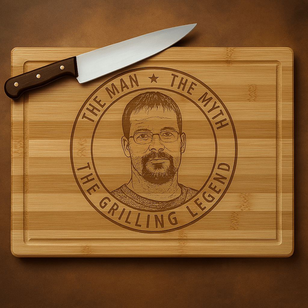 Unique Personalized Picture Perfect Cutting Board Customized Cutting Board Gifts for Men by Groovy Guy