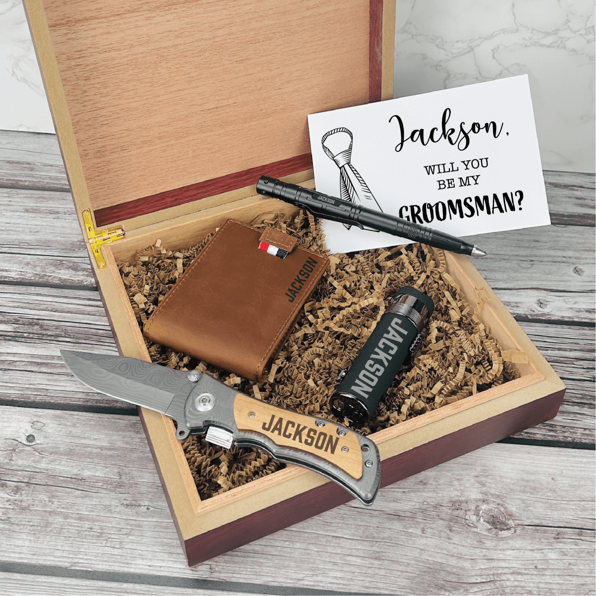 Unique Personalized Groomsmen Proposal Esemble Customized Groomsmen Gifts Gifts for Men by Groovy Guy