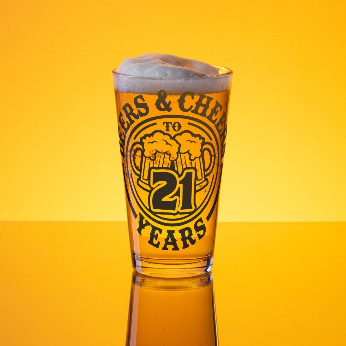 Unique Personalized Cheers to 21 Pint Glass Customized Gifts for Men by Groovy Guy