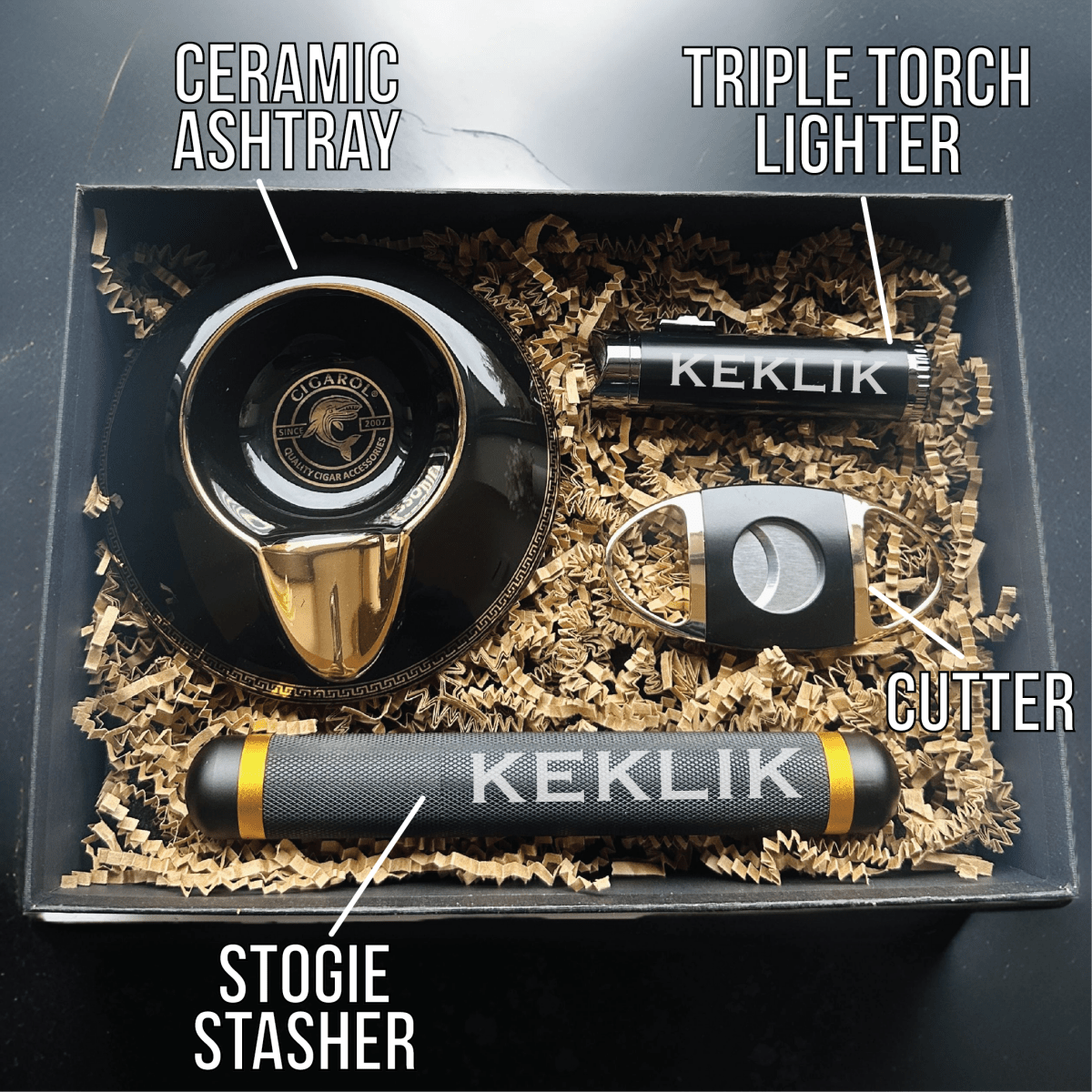 Unique Personalized Sir Stogie Set Customized Ashtray Gifts for Men by Groovy Guy