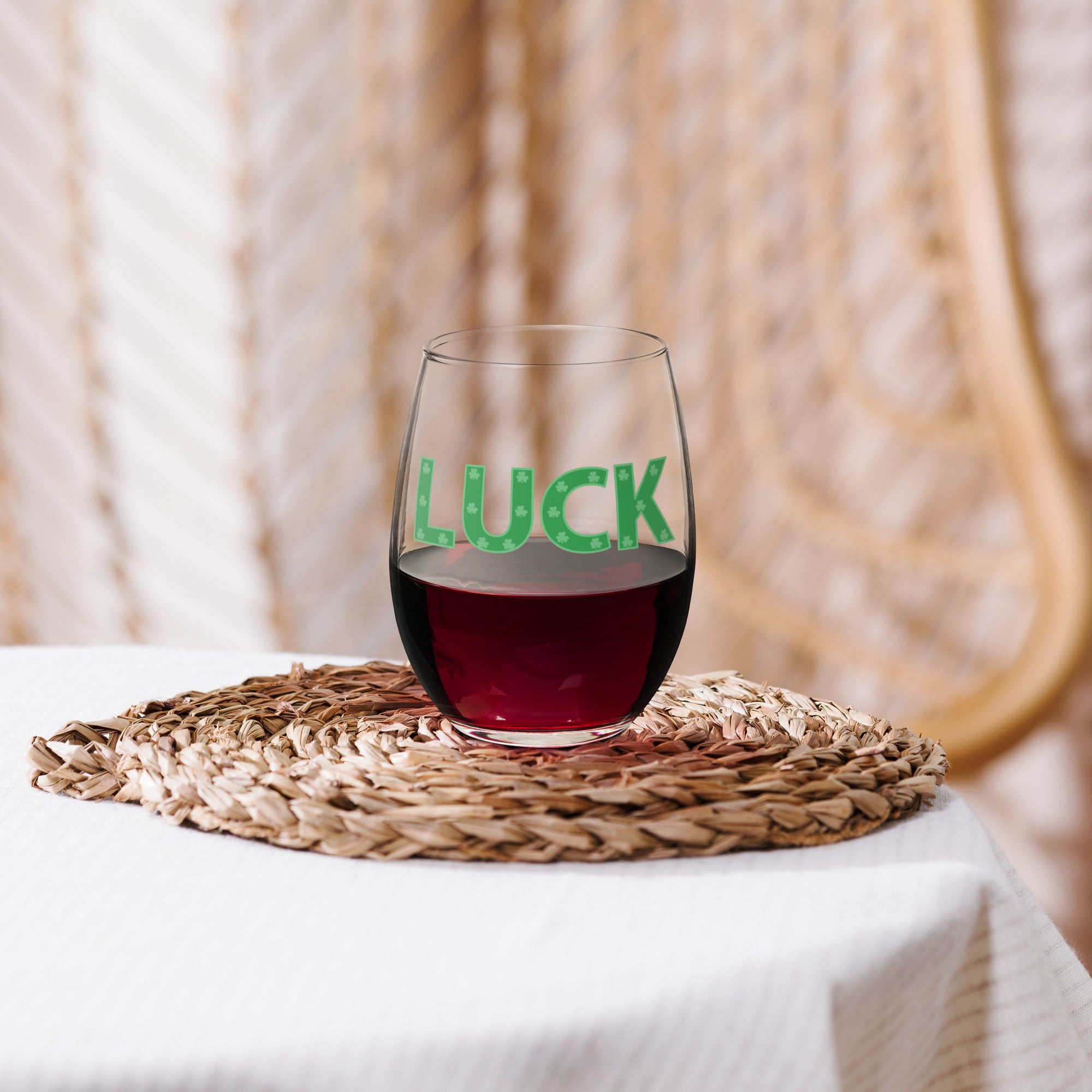 Lucky Stemless Wine Glass