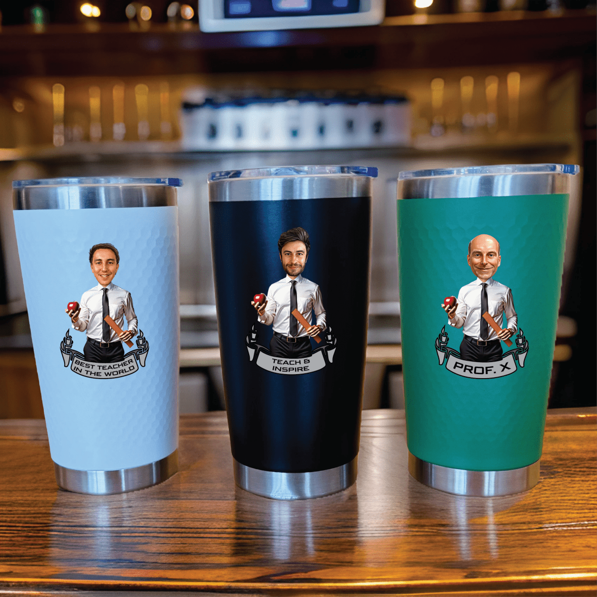 Unique Personalized A+ Teacher Tumbler Customized Gifts for Men by Groovy Guy